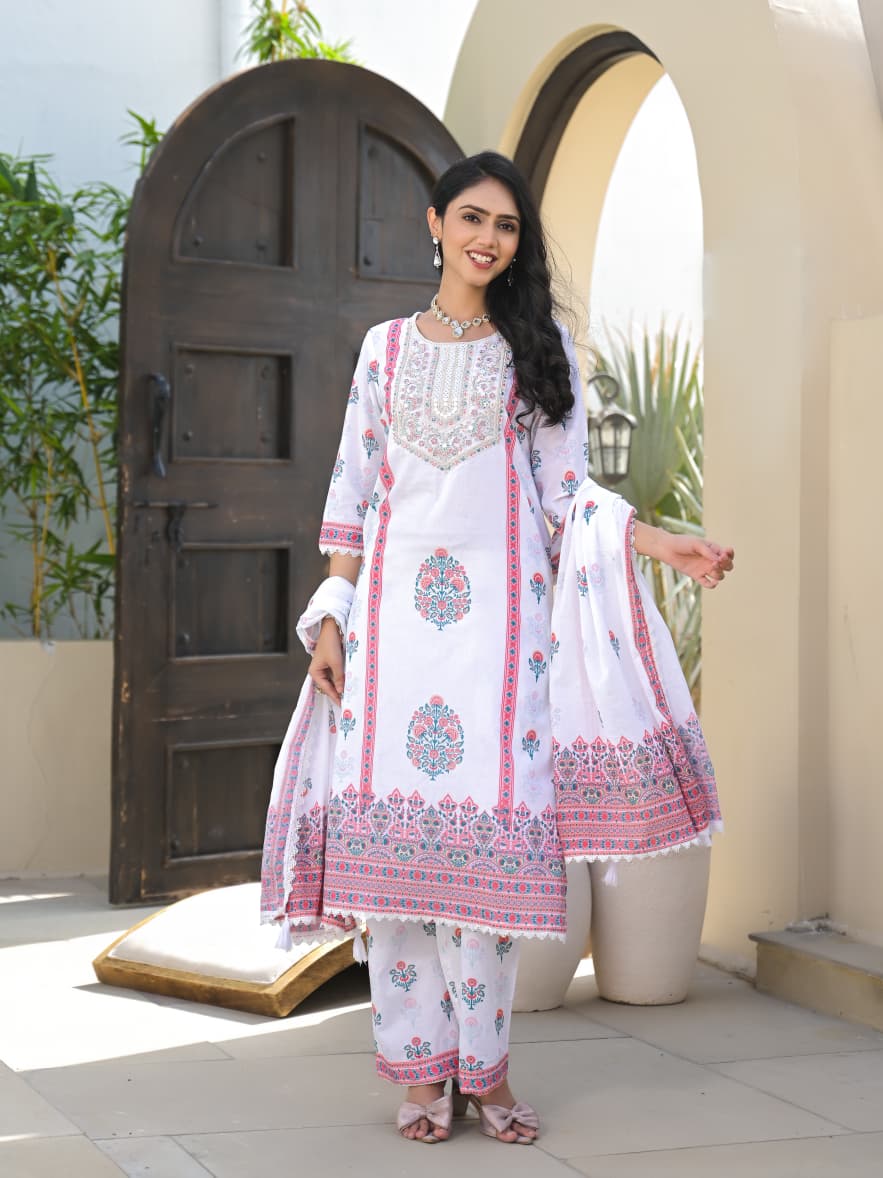 Noor-e-Bahar Cotton Embroidered Suit