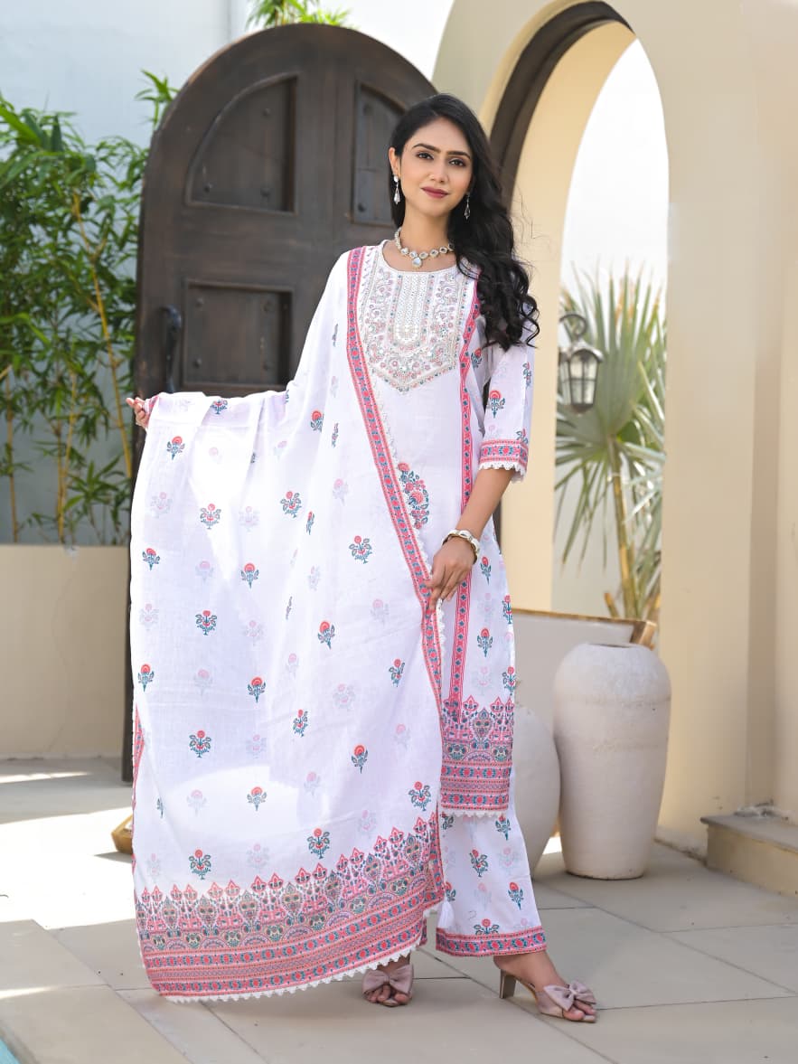 Noor-e-Bahar Cotton Embroidered Suit