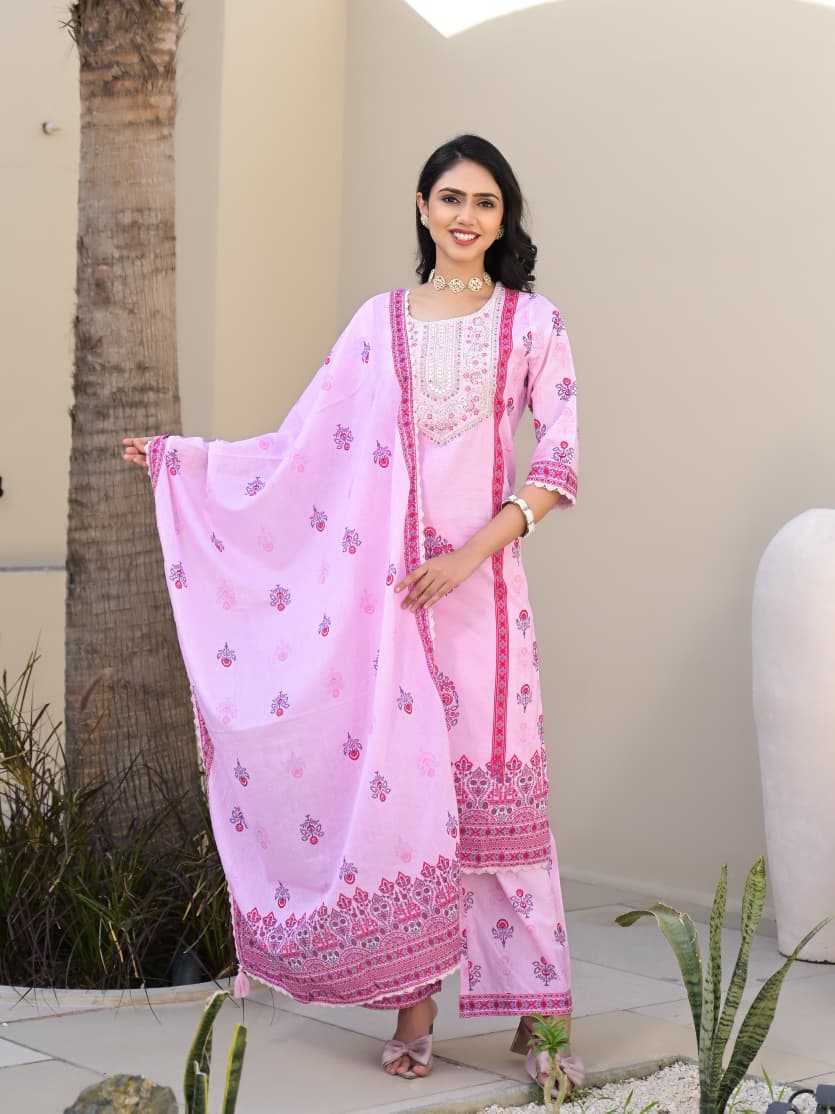 Gul-Rang Cotton Embroidered Suit