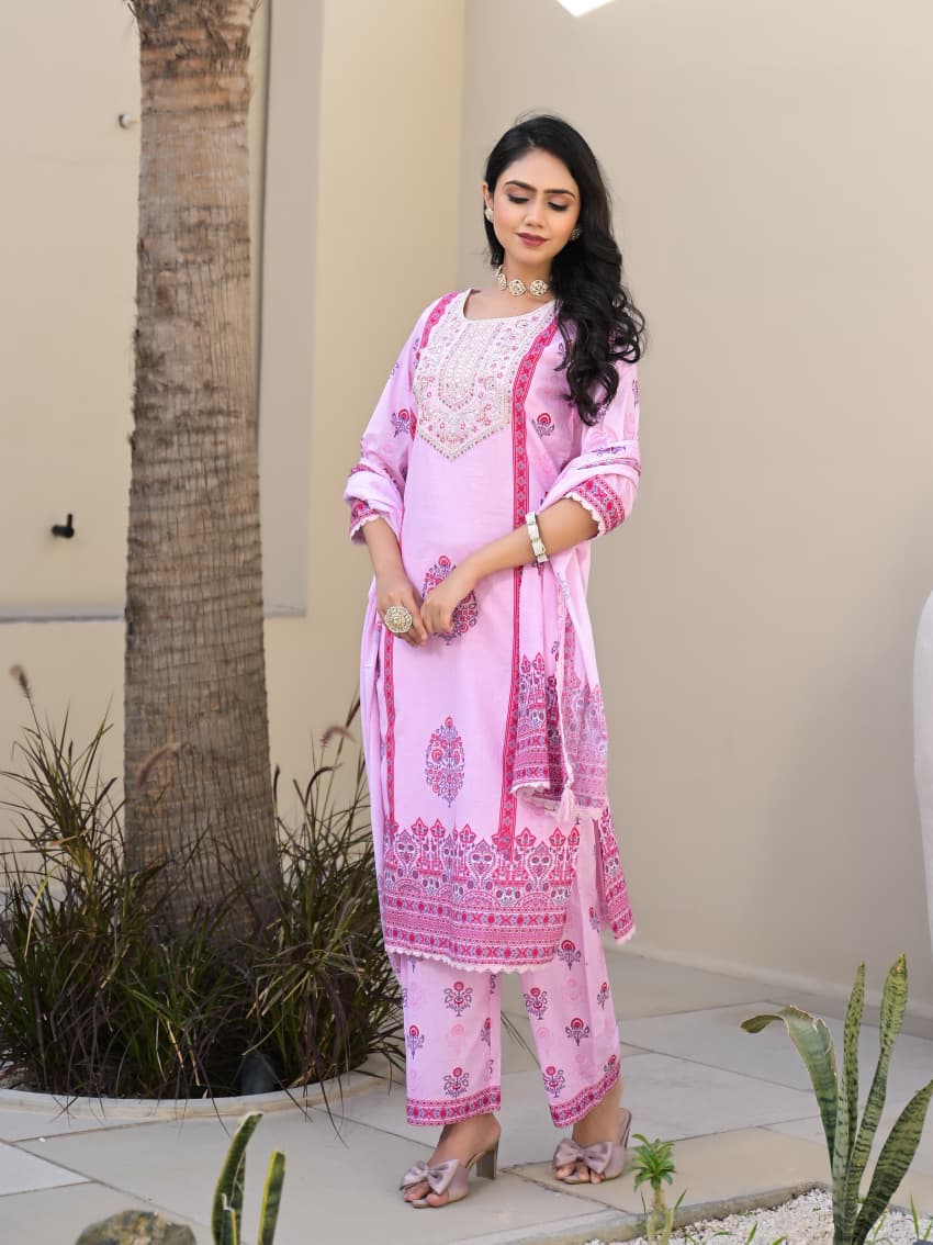 Gul-Rang Cotton Embroidered Suit