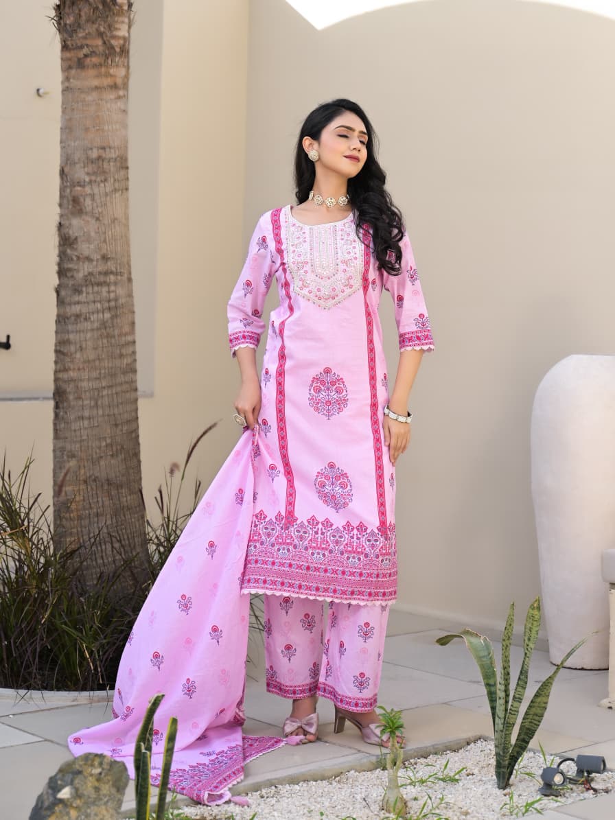 Gul-Rang Cotton Embroidered Suit