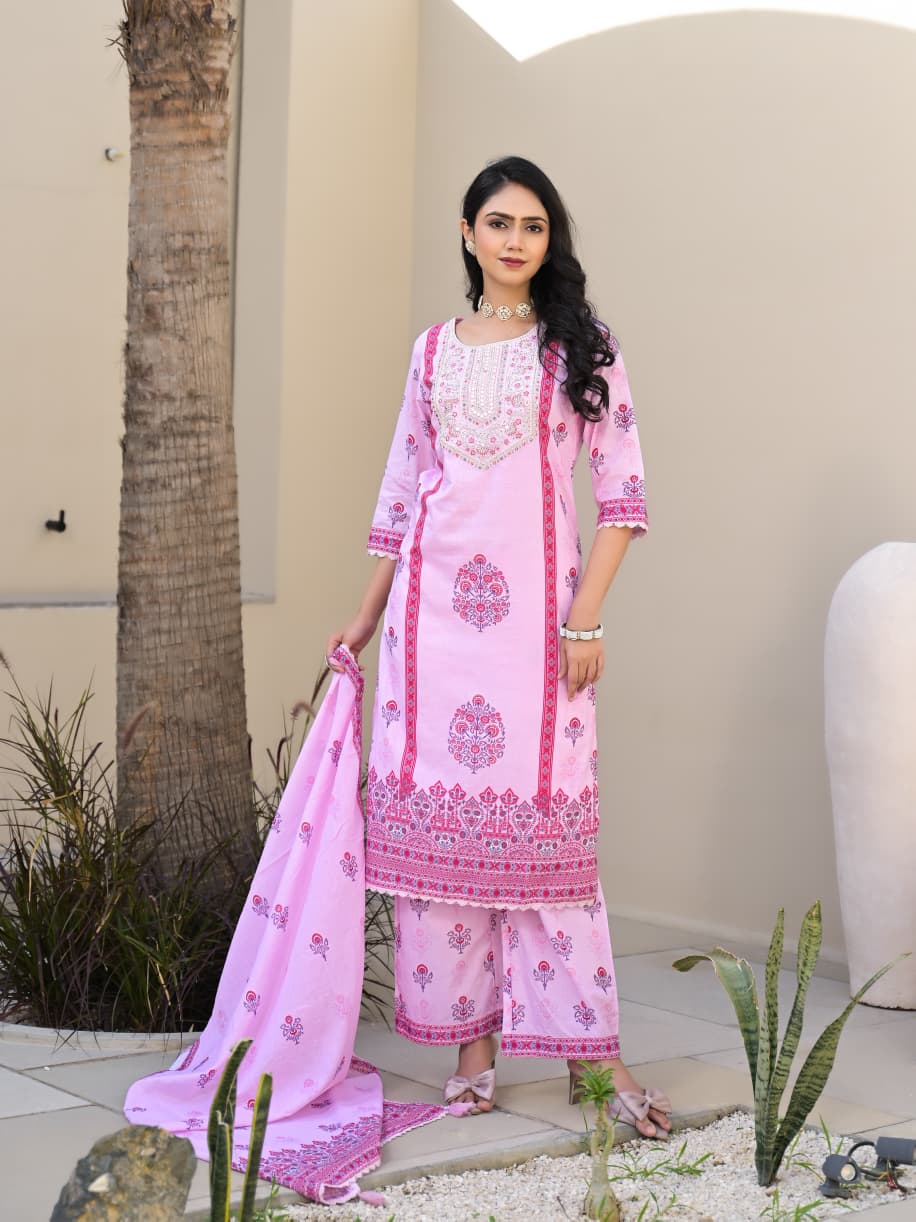 Gul-Rang Cotton Embroidered Suit