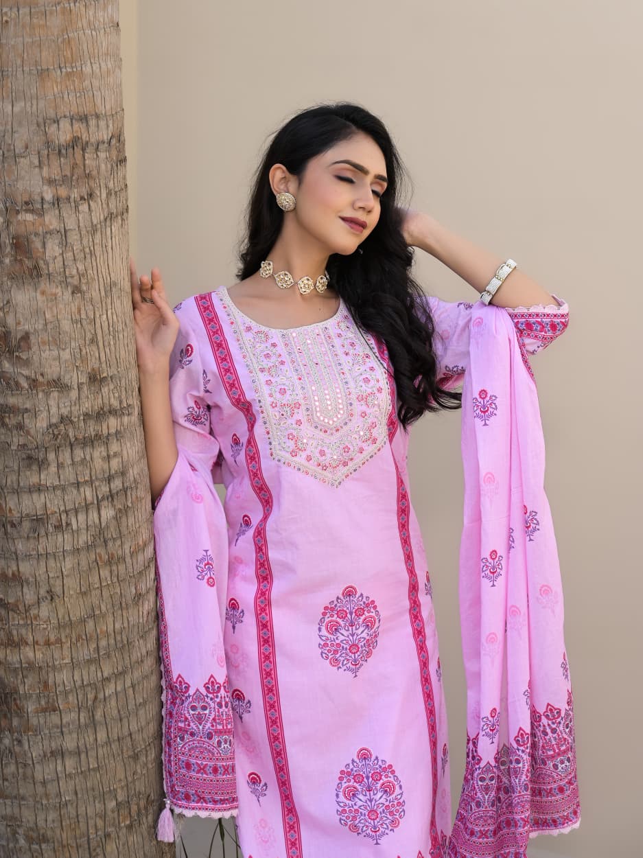 Gul-Rang Cotton Embroidered Suit