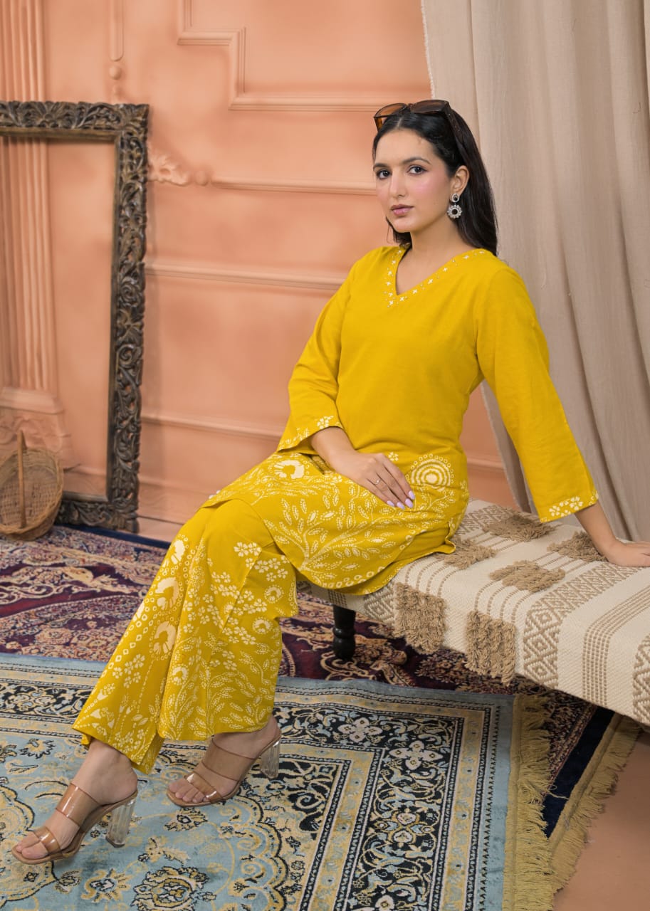 Mustard Bloom Co-ord Set