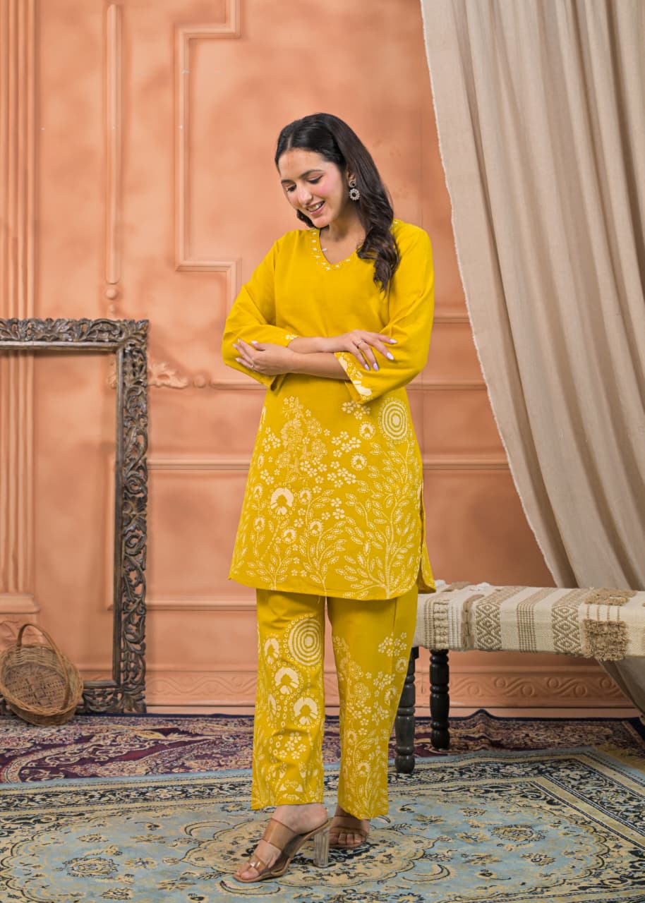 Mustard Bloom Co-ord Set