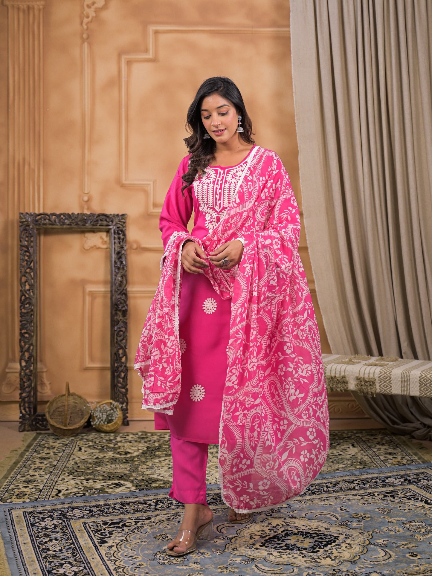 Gulbahaar Pink Chikankari Suit
