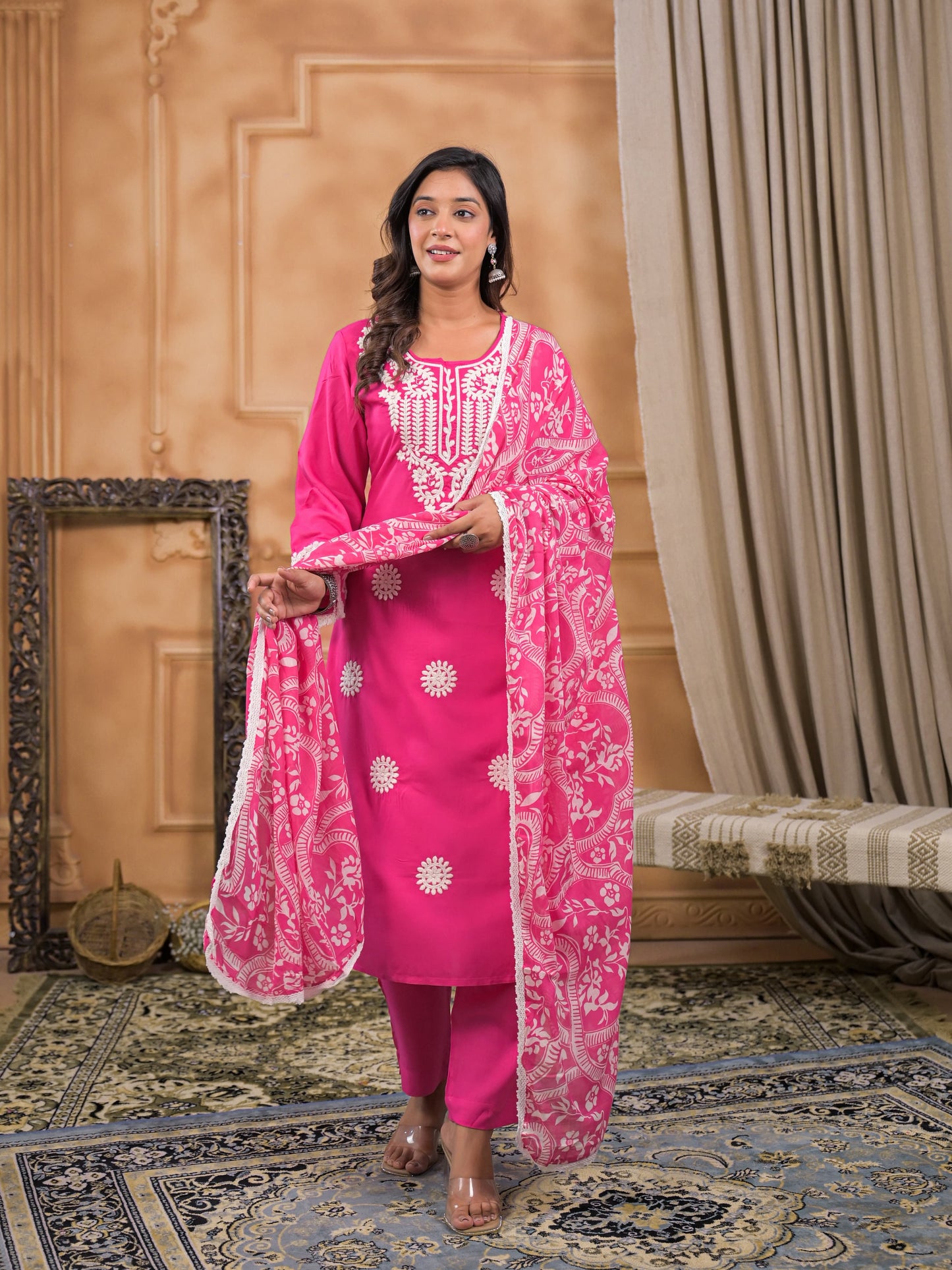 Gulbahaar Pink Chikankari Suit