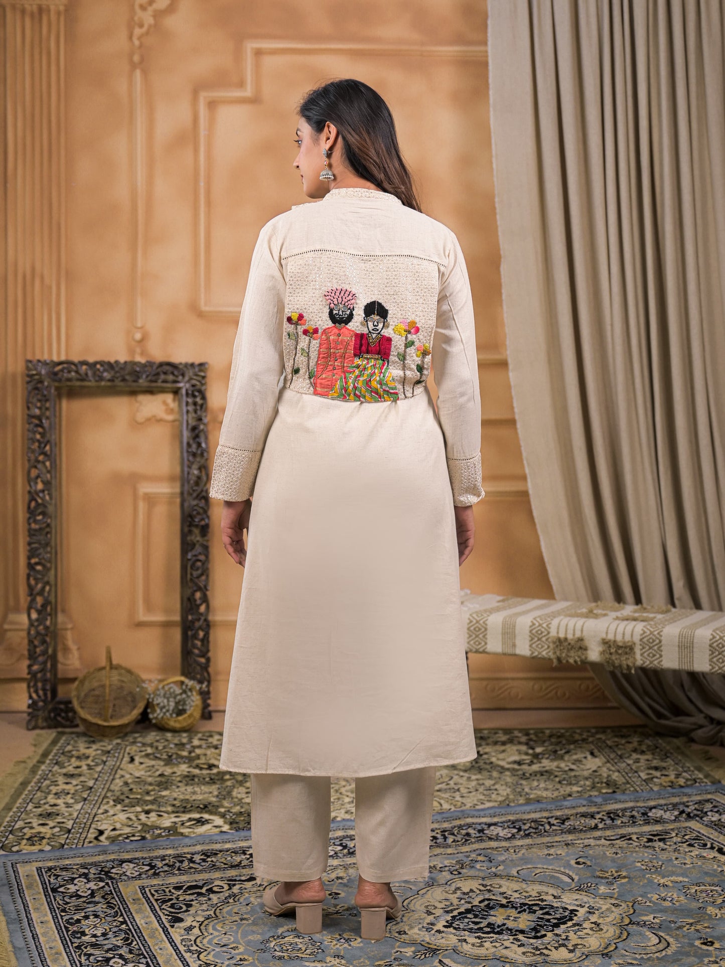 Zarnoor Ivory Sequin Kurta Set