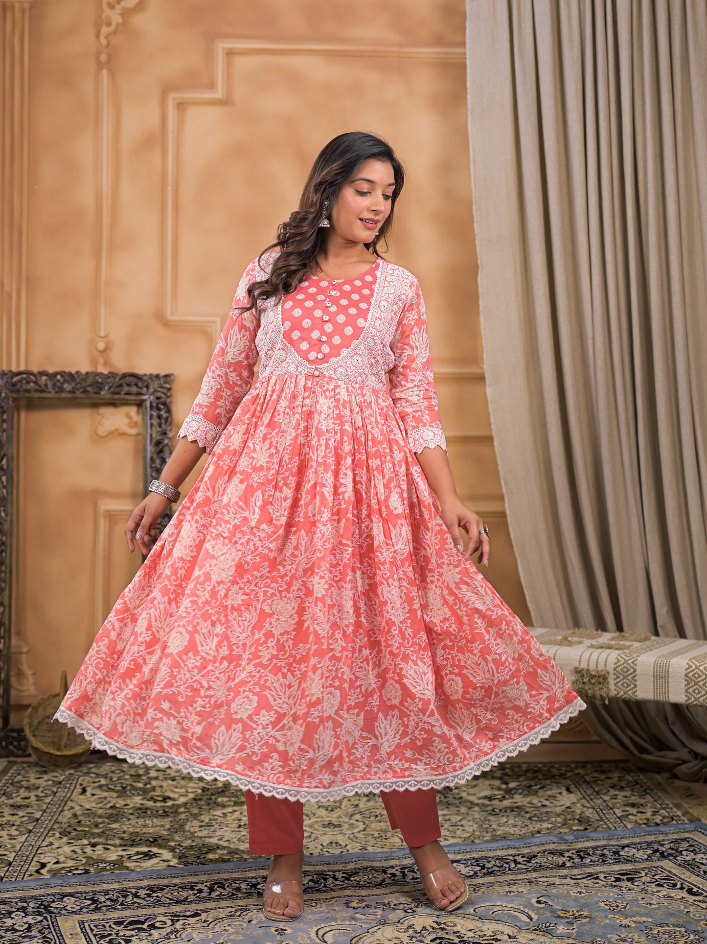 Inaaya Peach Blossom Kurta Set