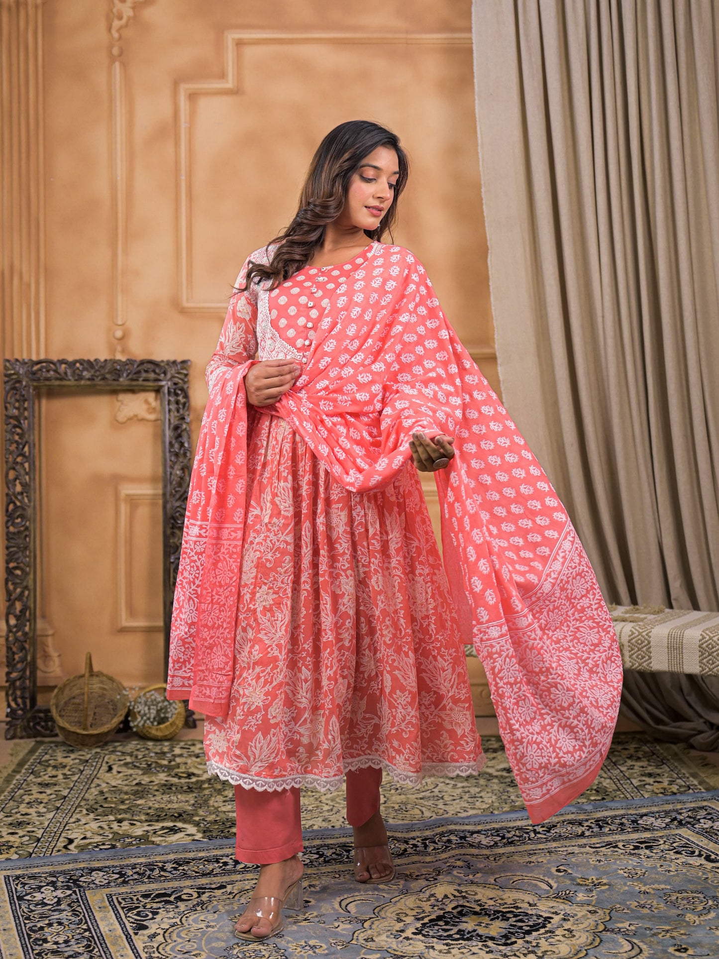 Inaaya Peach Blossom Kurta Set
