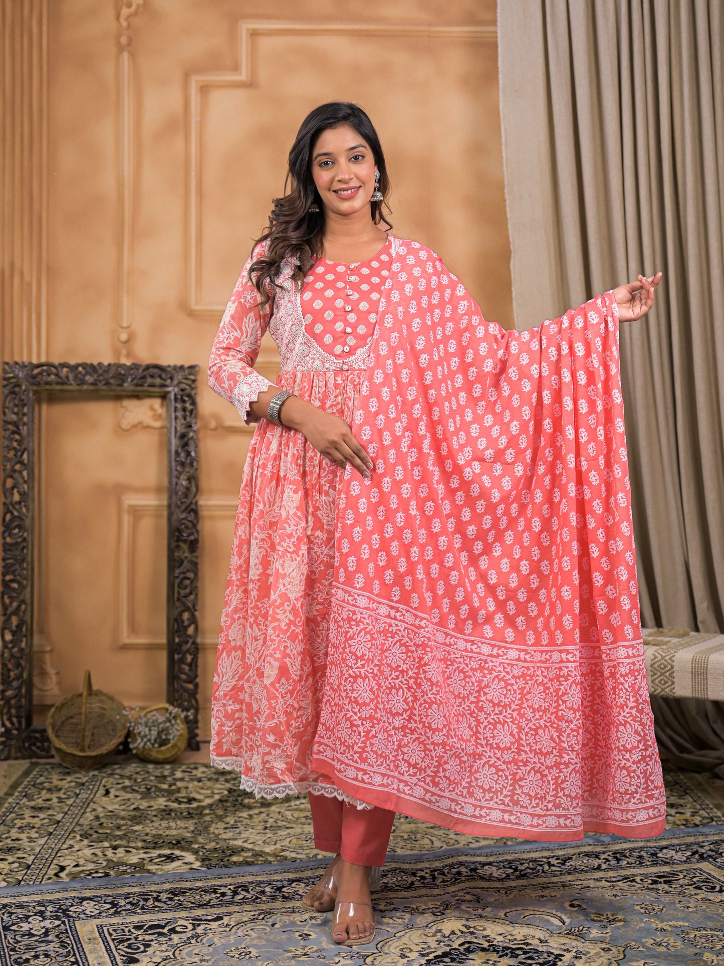 Inaaya Peach Blossom Kurta Set