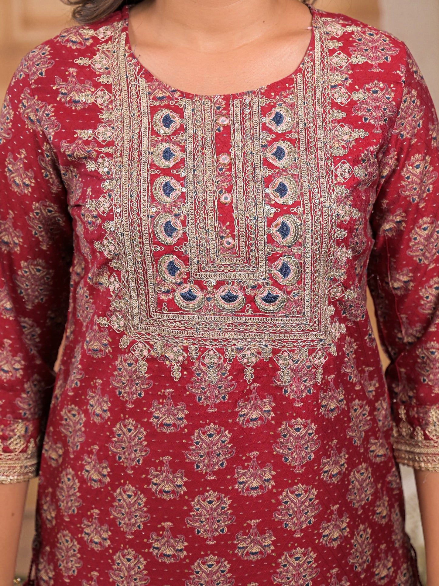 Falak Rosewood Gota Sharara Set