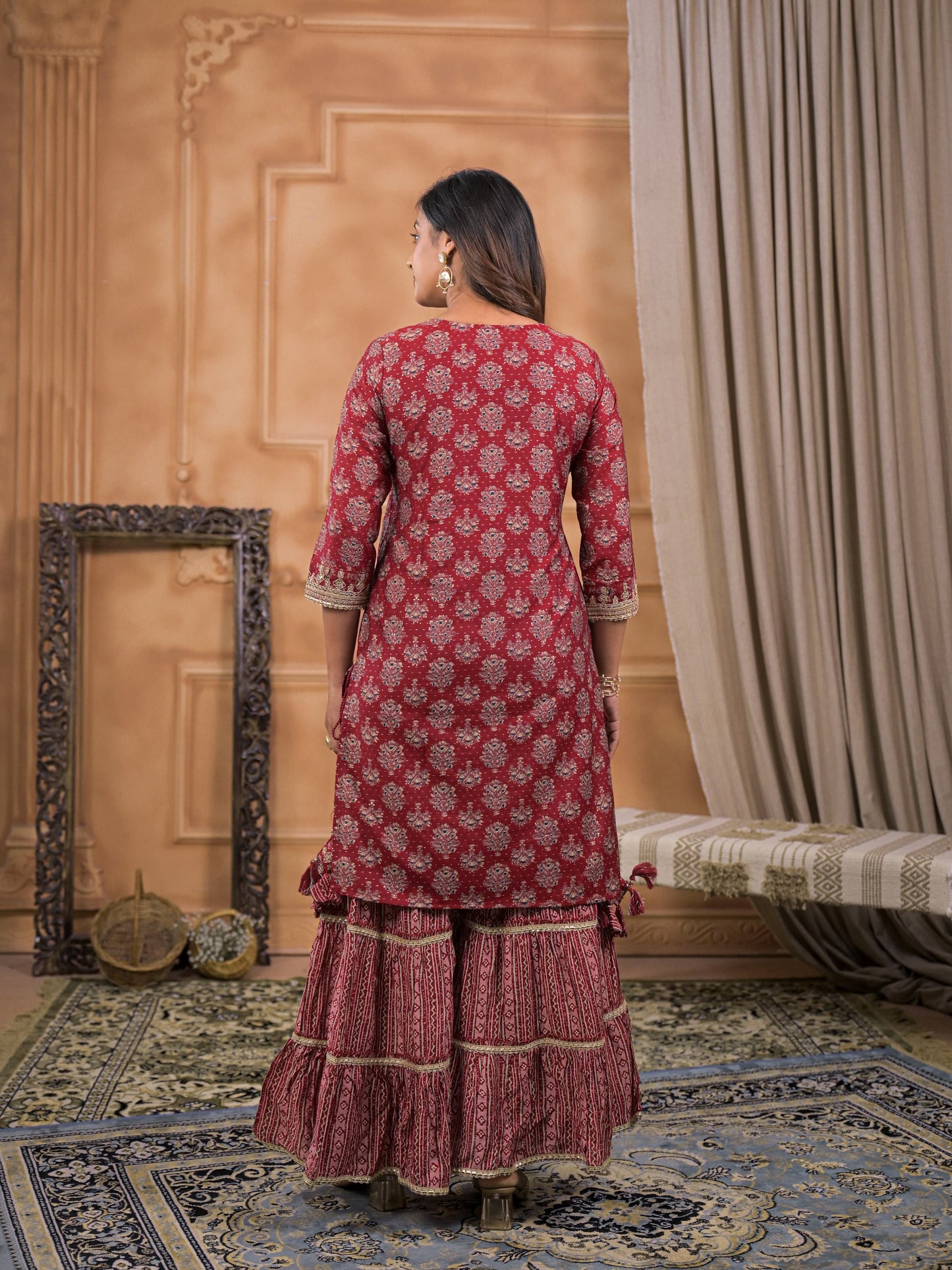 Falak Rosewood Gota Sharara Set