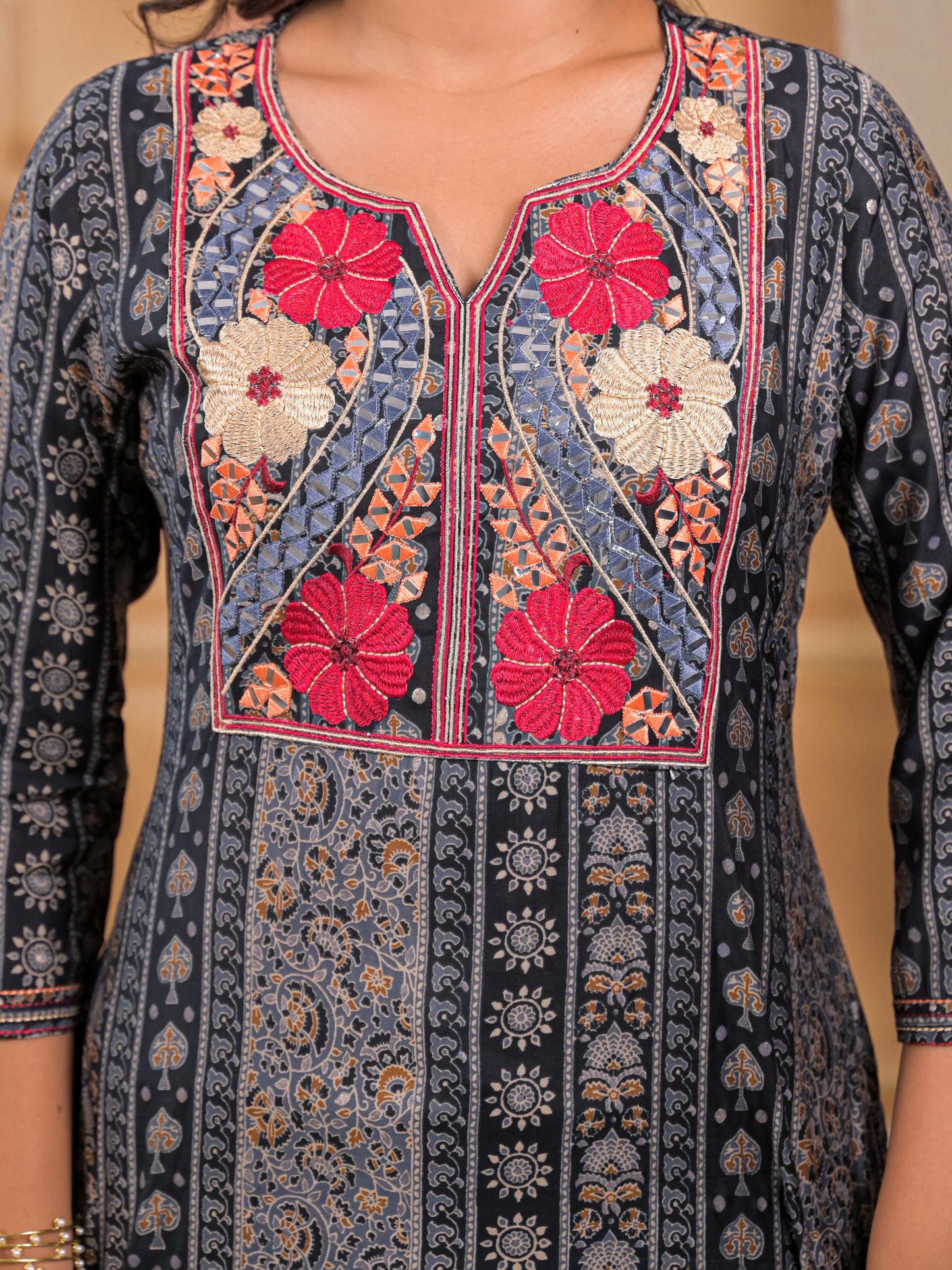 Karishma Indigo Phool Kurta Set
