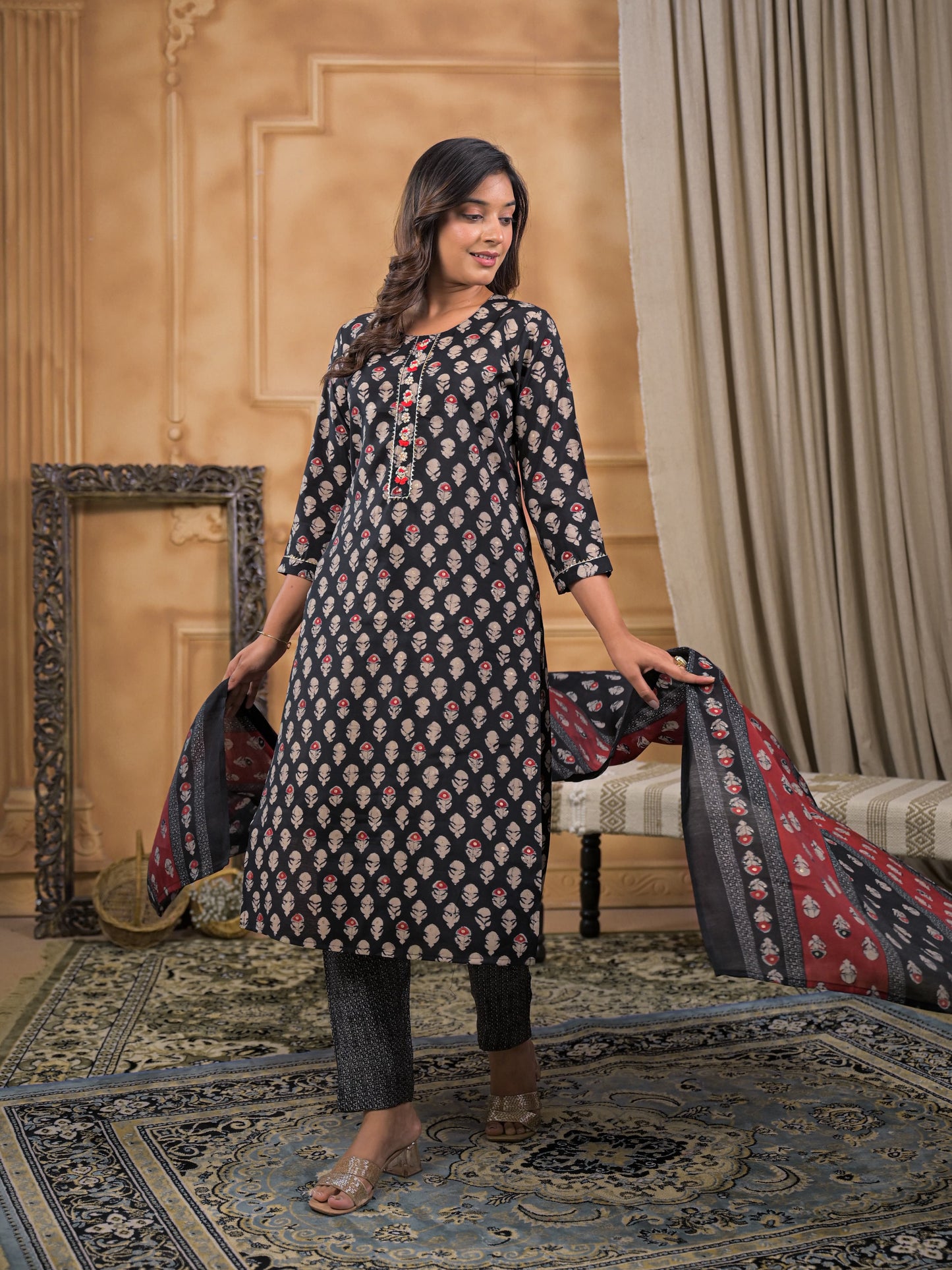 Chandni Charcoal kurti set