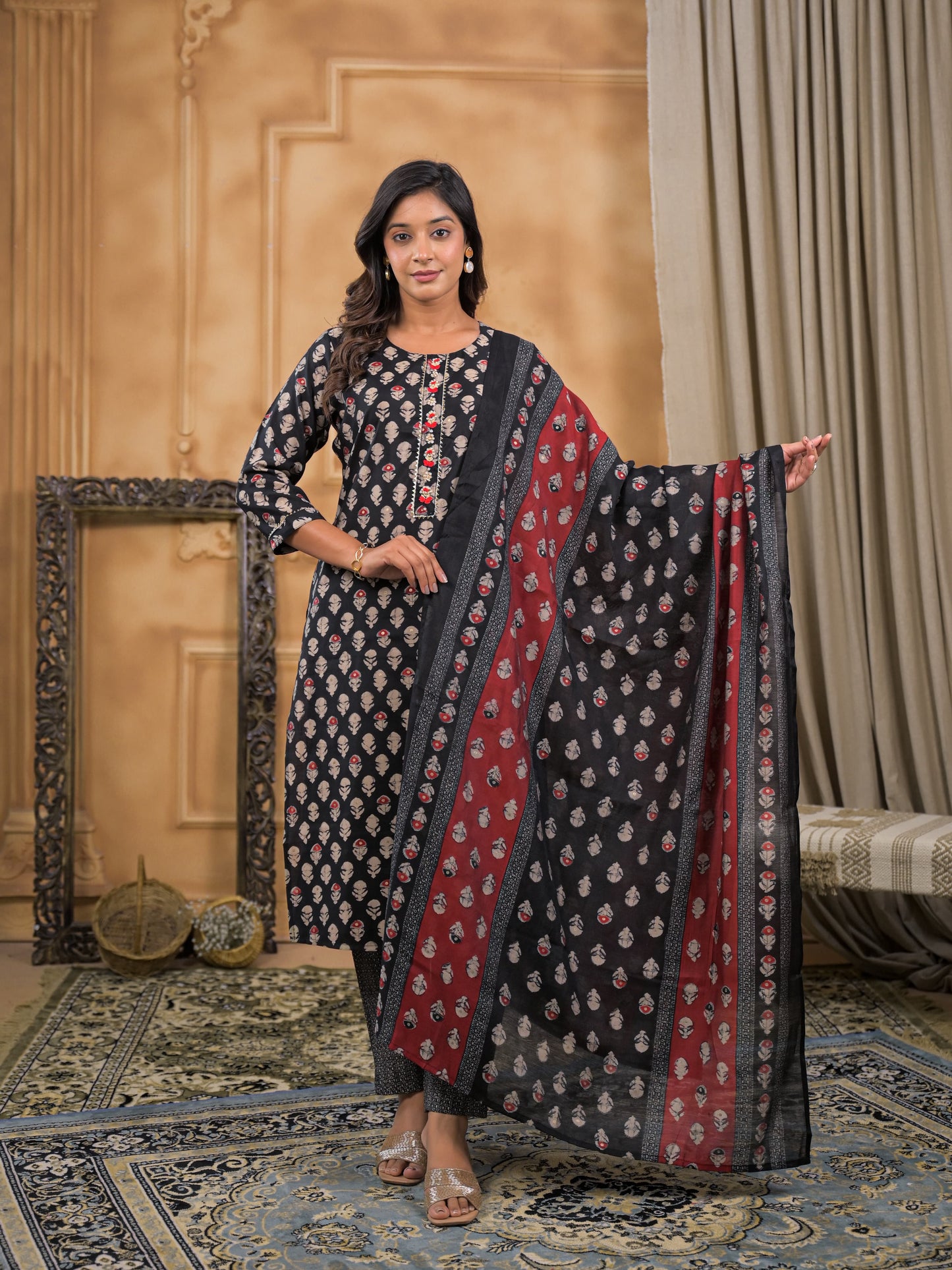 Chandni Charcoal kurti set