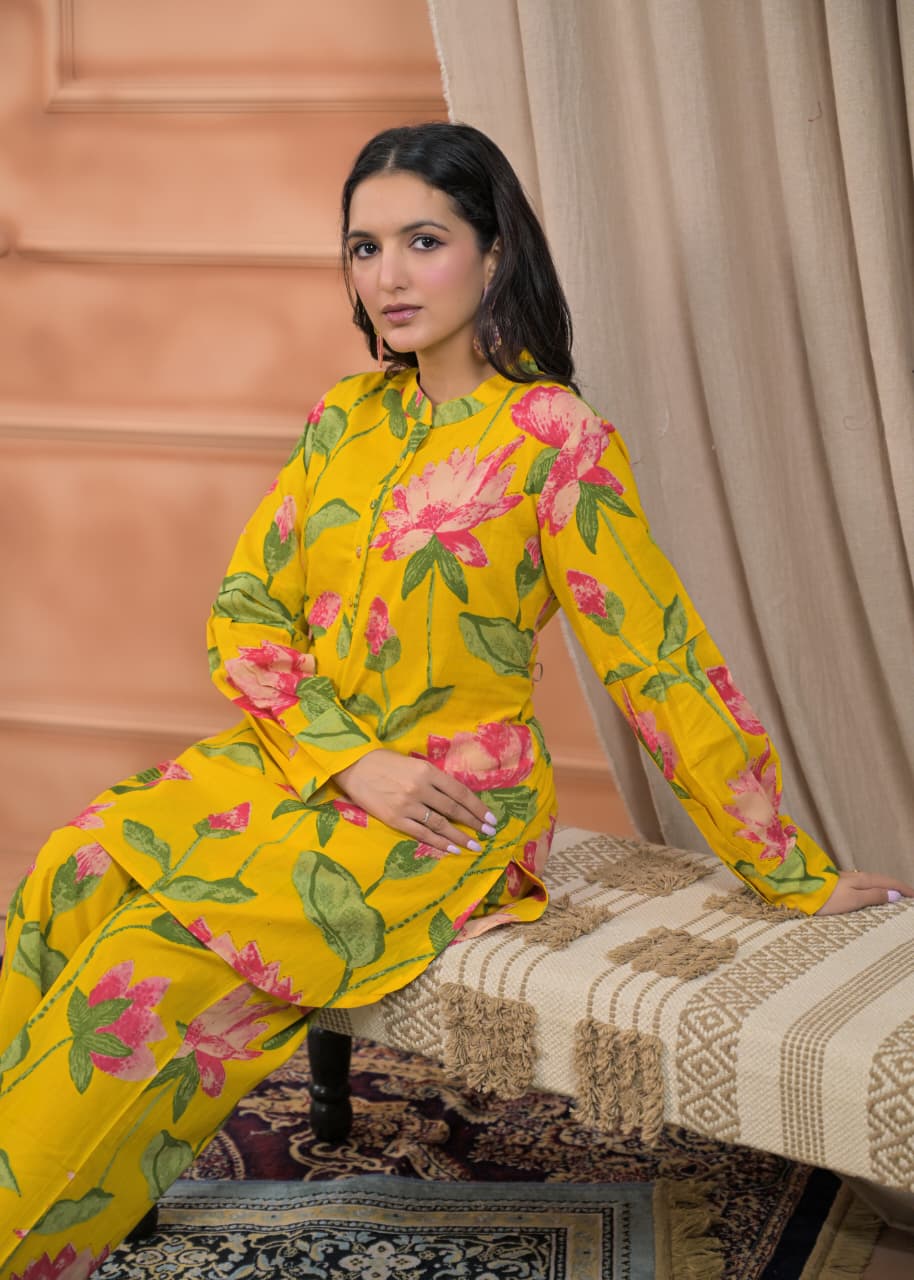 Sunlit Lotus Kurta Set