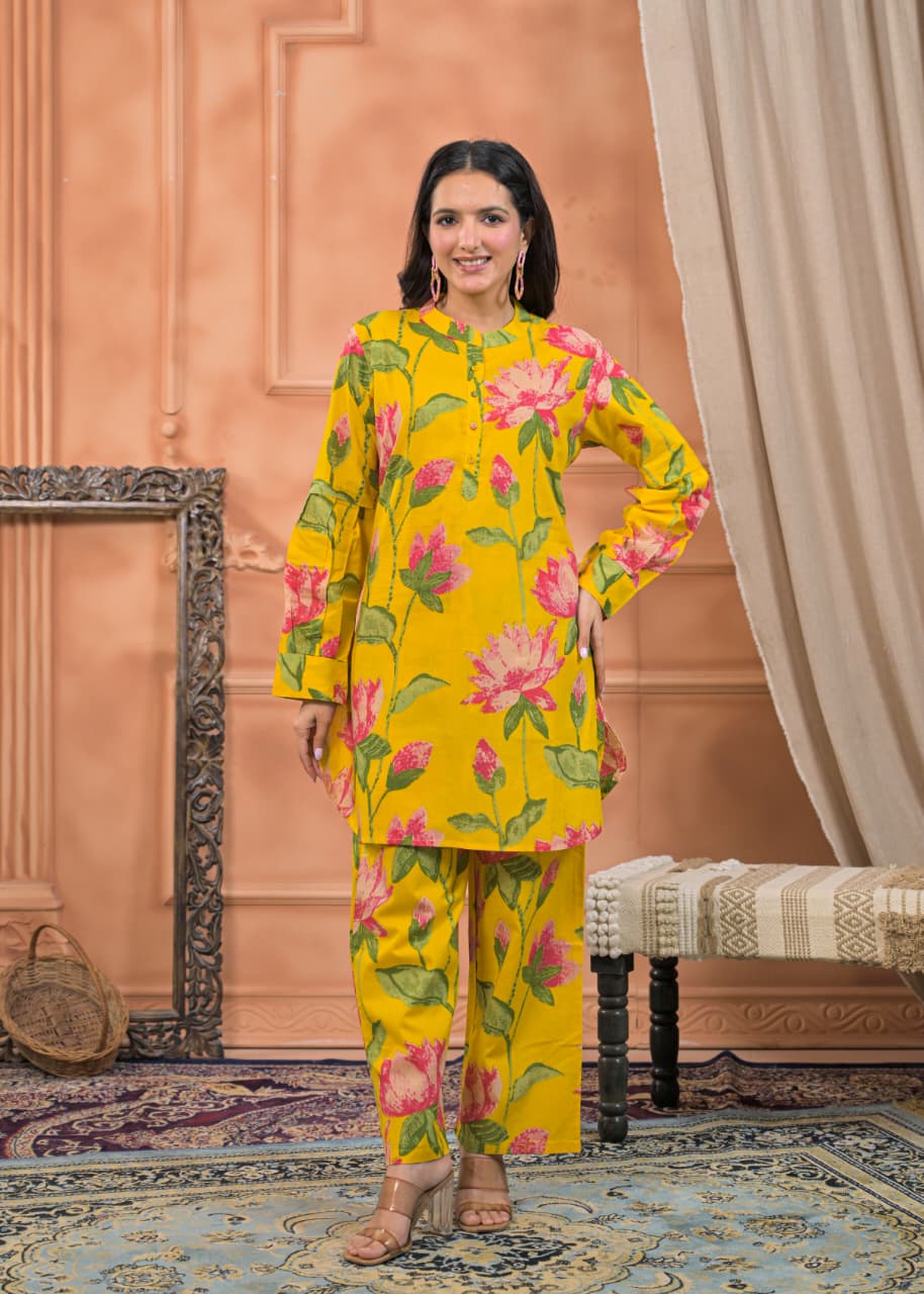 Sunlit Lotus Kurta Set