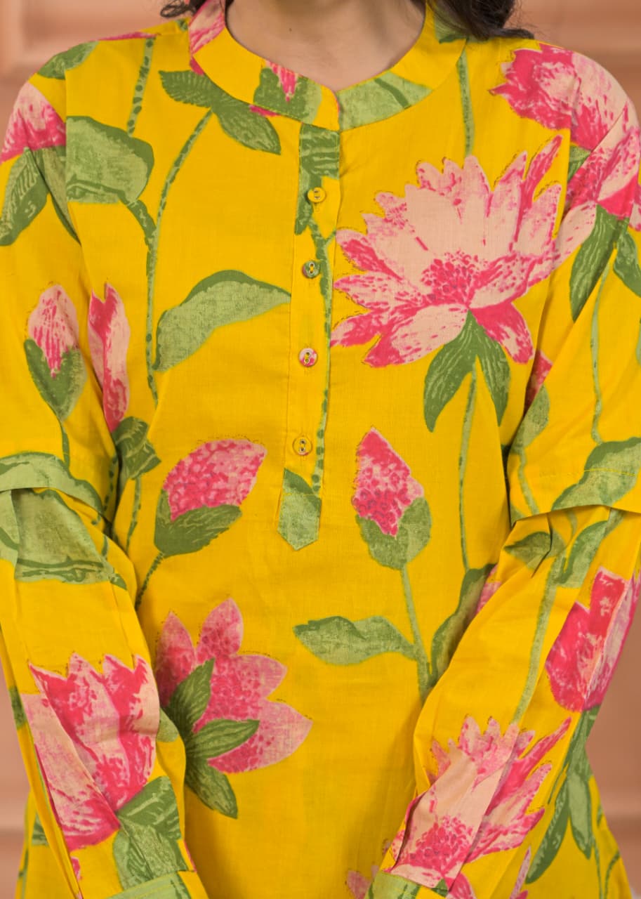 Sunlit Lotus Kurta Set