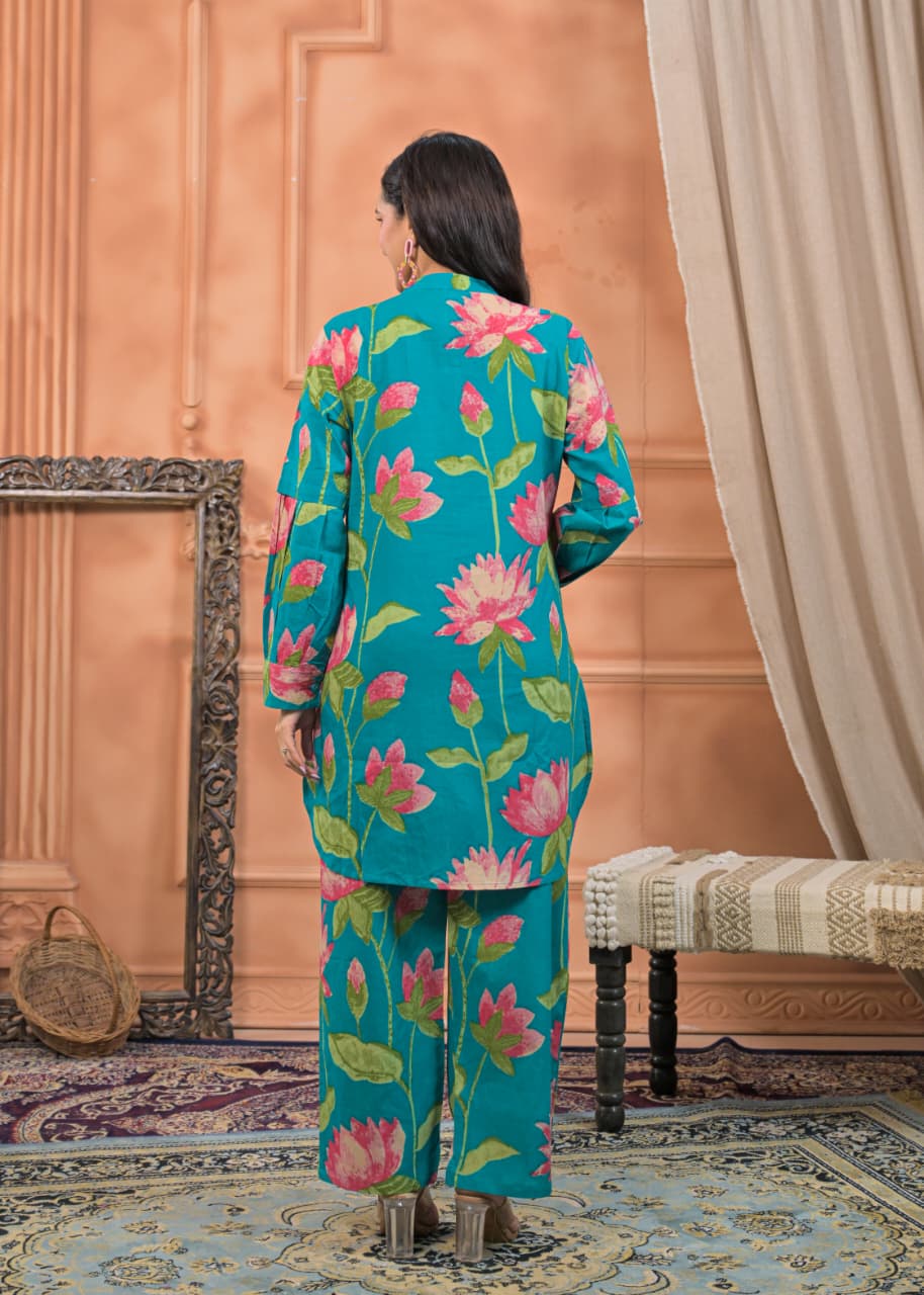 Ocean Bloom Kurta Set