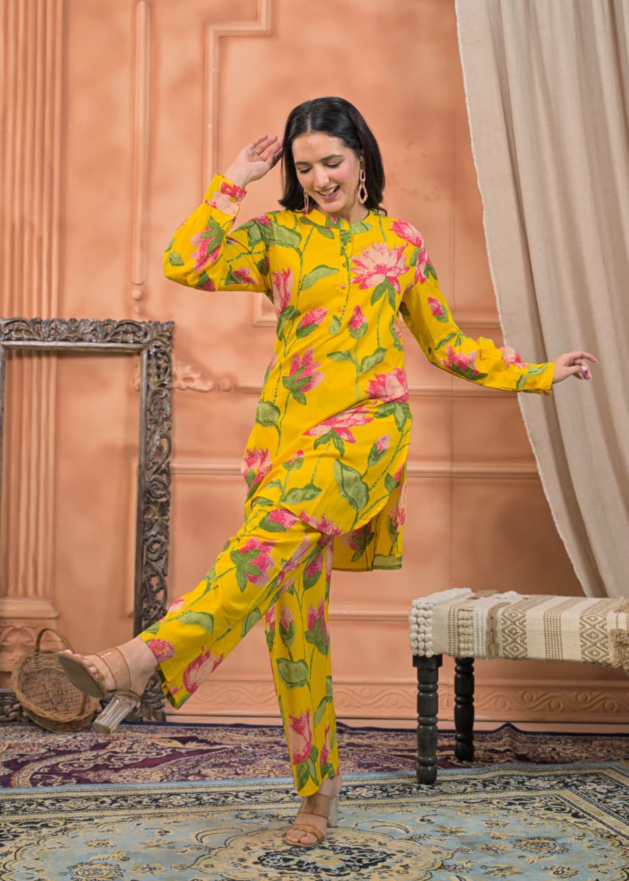 Sunlit Lotus Kurta Set
