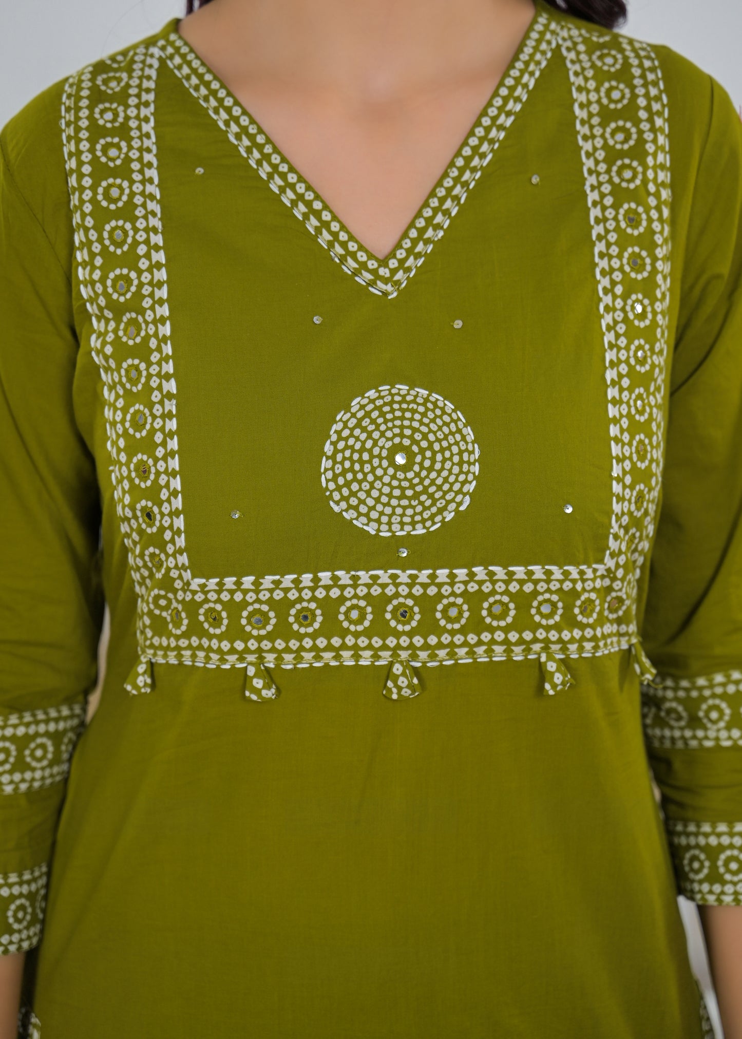 Olive Green Printed Salwar Suit & Dupatta
