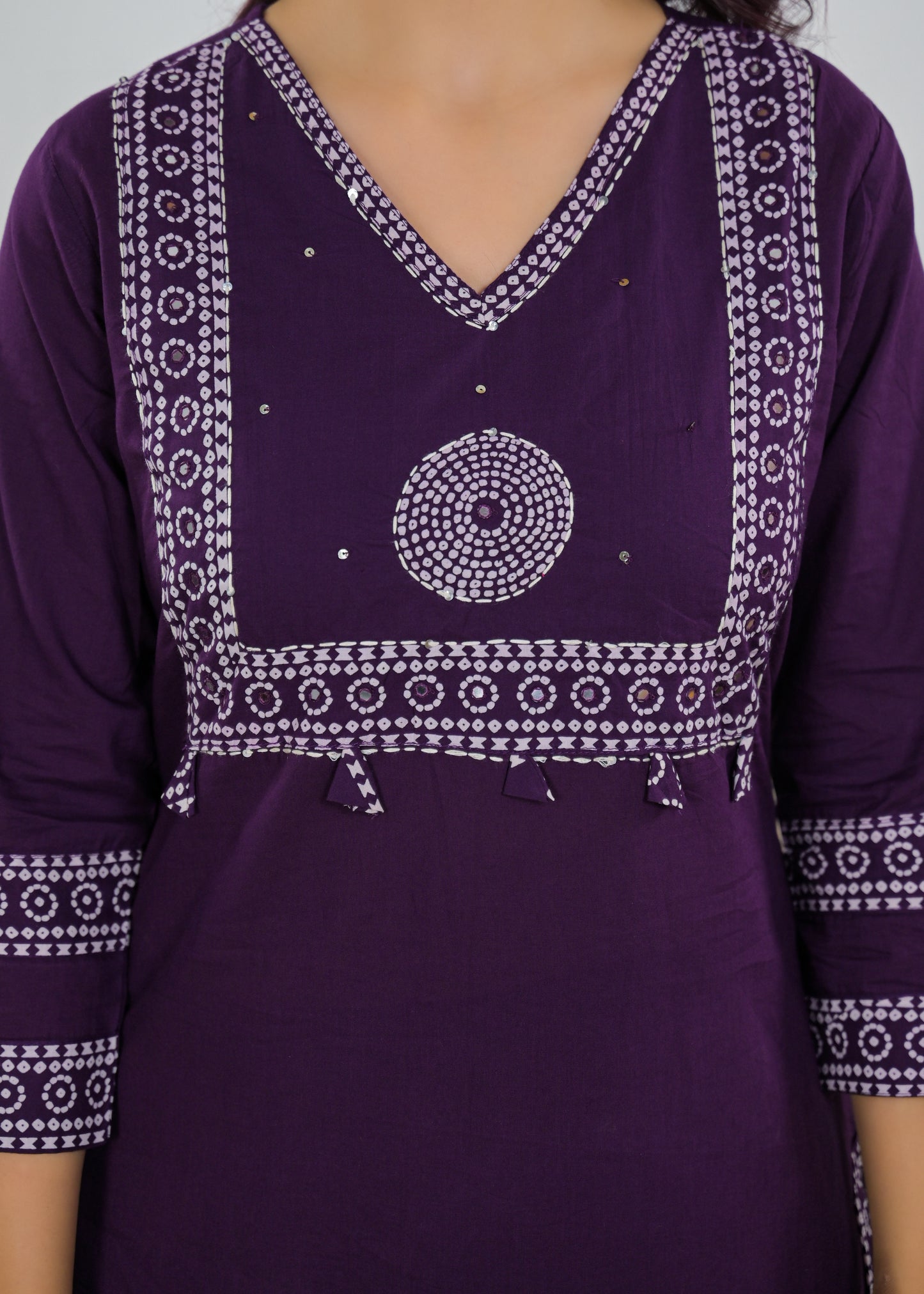Lavender Printed Salwar Suit with Matching Dupatta