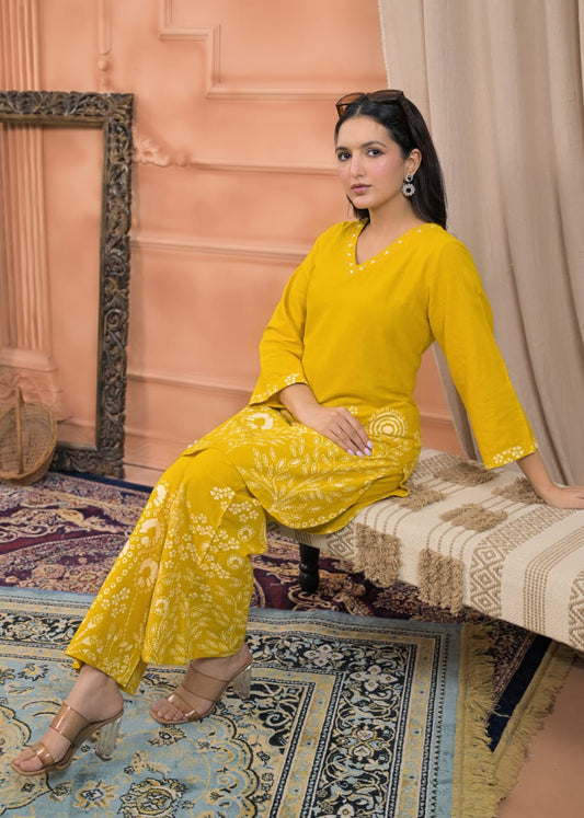 Mustard Bloom Co-ord Set