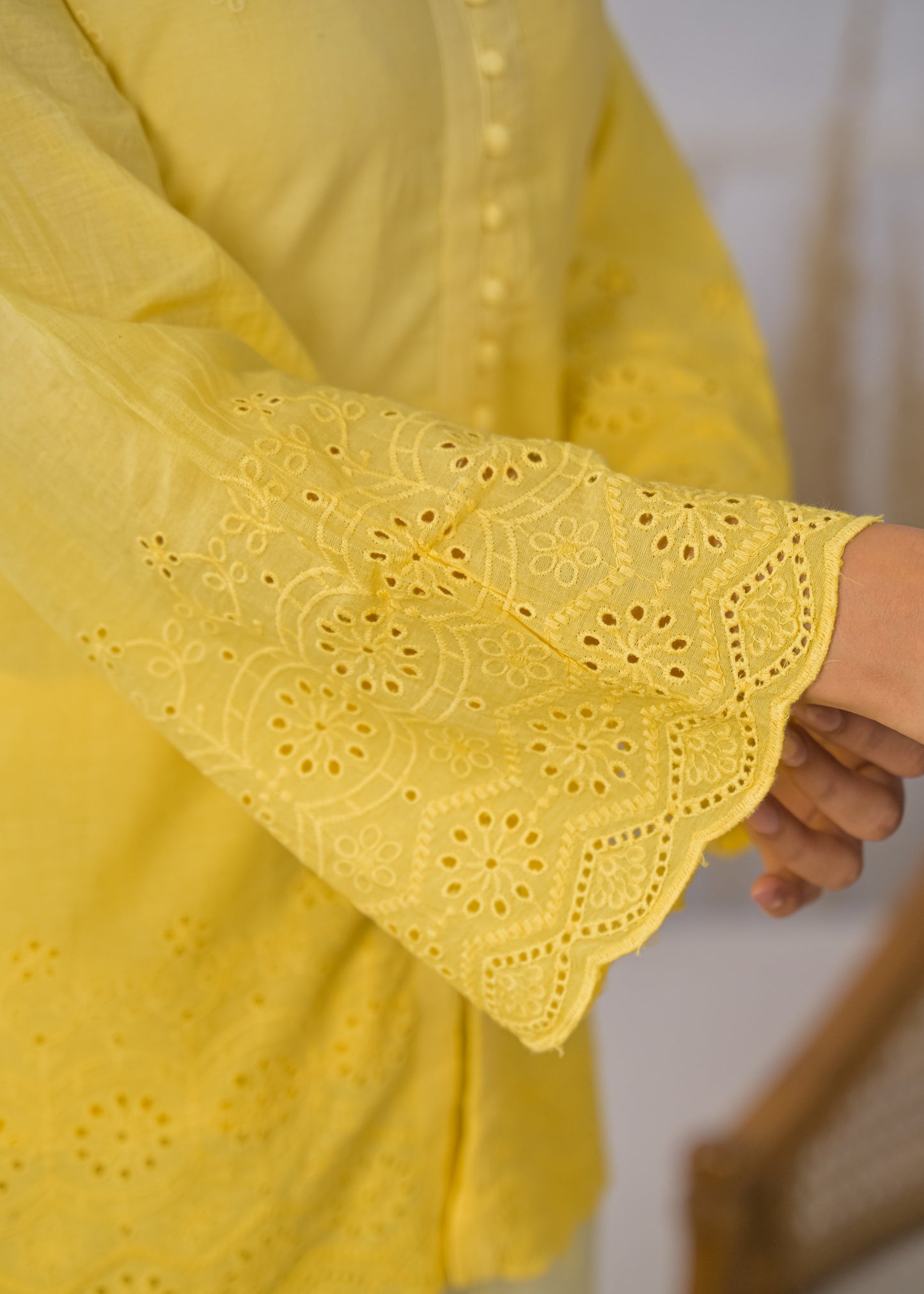 Women's Solid Lemon Yellow Rayon Short Kurti with Straight Pants Co-ord Set