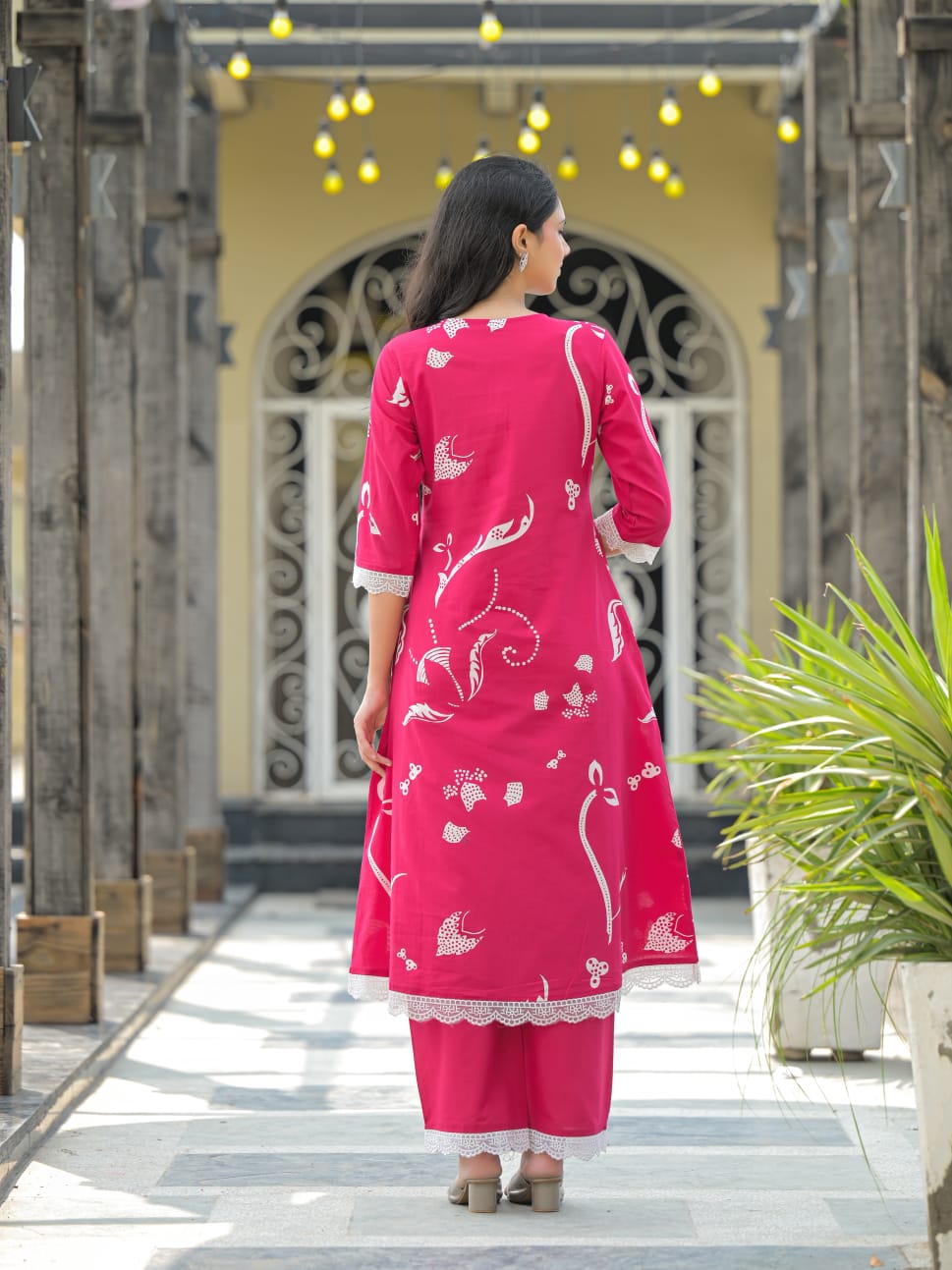 Blush Pink Floral Printed Kurta Set with Dupatta