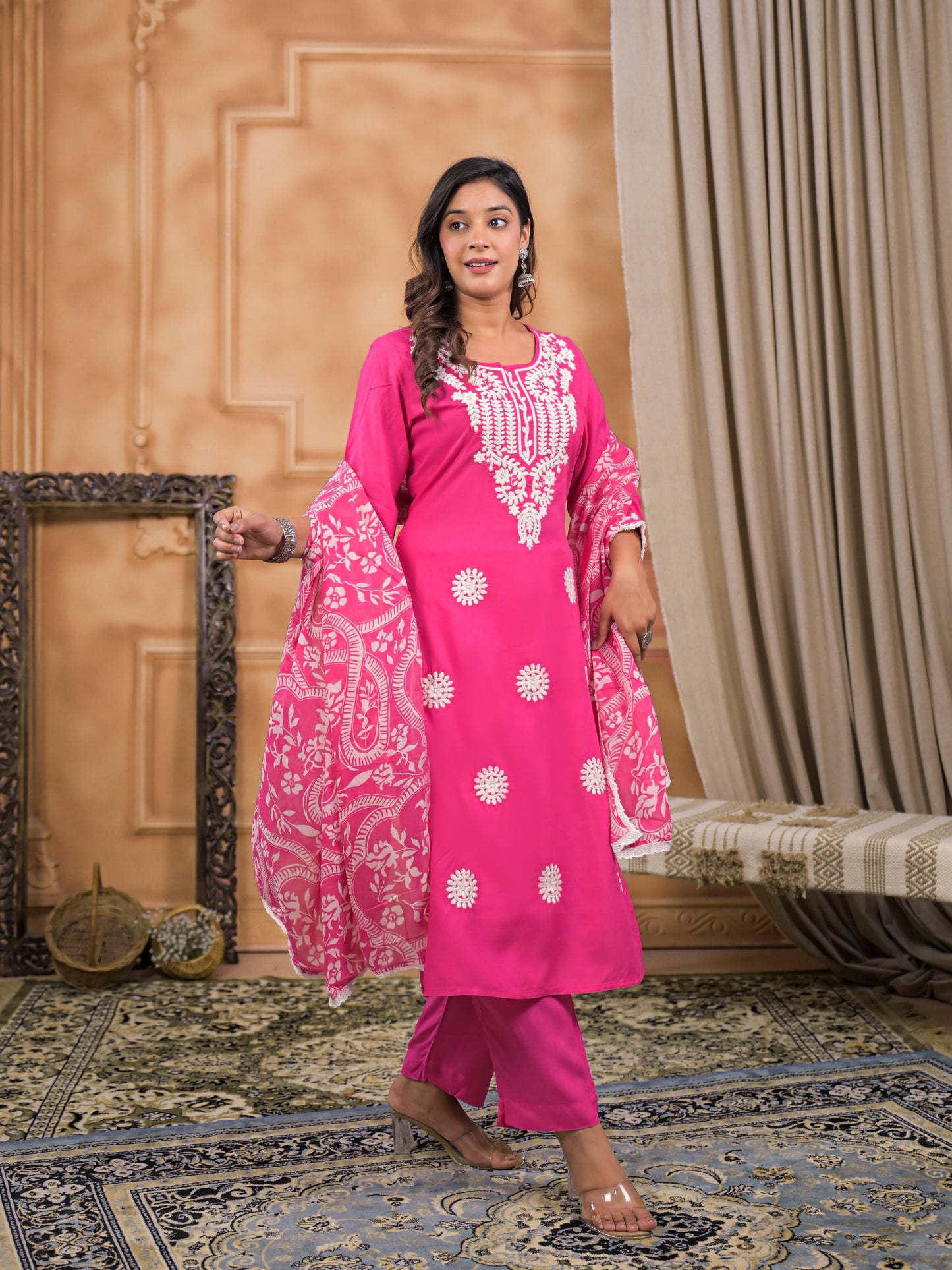 Gulbahaar Pink Chikankari Suit