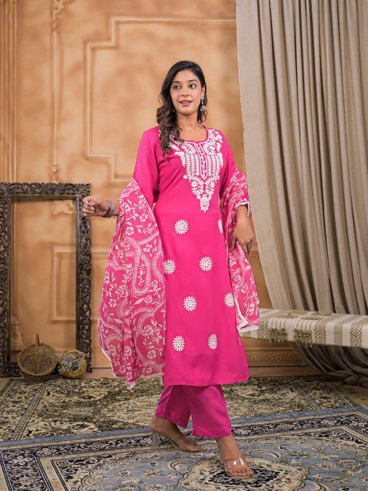 Gulbahaar Pink Chikankari Suit