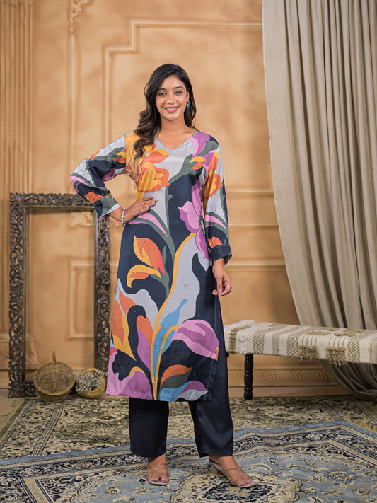Rangzaar Noir Print Kurta Set