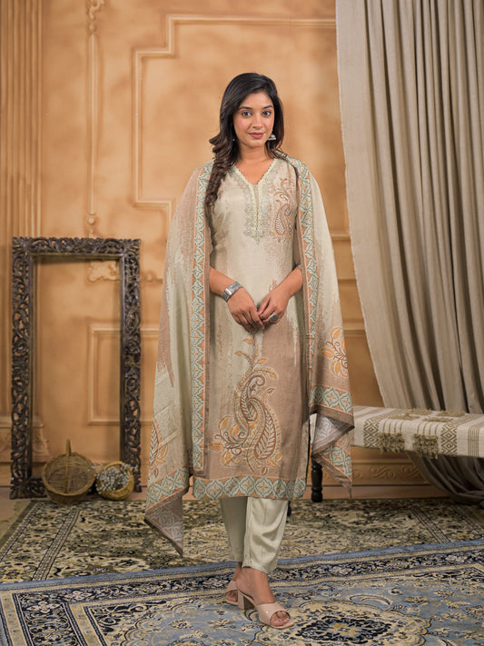 Elira Sand Paisley Kurta Set