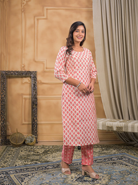 Diya Blush Buti Kurta Set