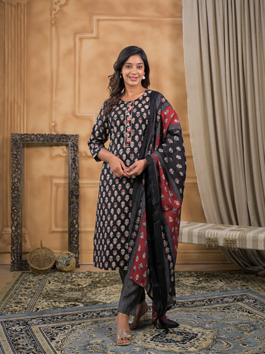 Chandni Charcoal kurti set