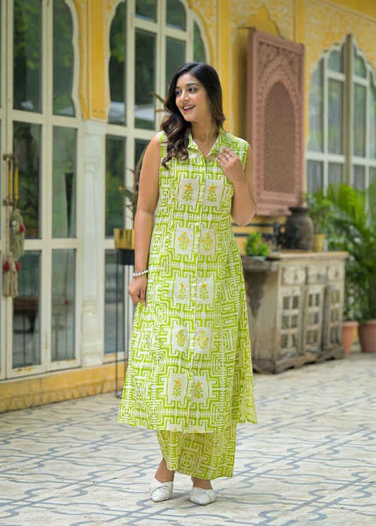 Sunny Days Green Kurta Set